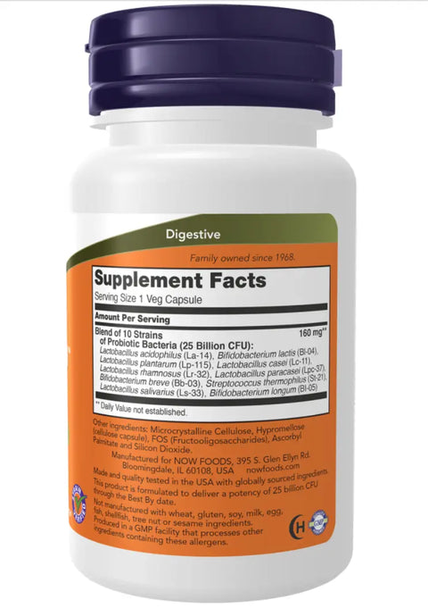 Probiotic 10 25 Billion 50 Caps Now - Viva Saudável