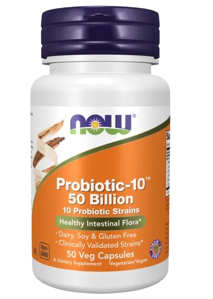 Probiotic 10 50 Billion 50 caps Now - Viva Saudável