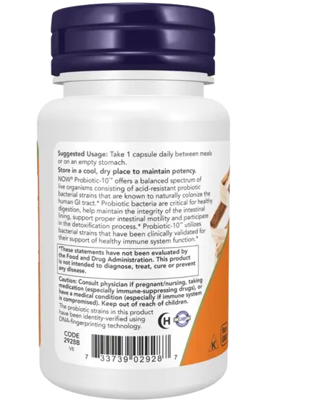 Probiotic 10 50 Billion 50 caps Now - Viva Saudável