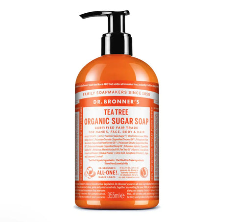 Sabonete Biológico de Açúcar (Shikakai) para Corpo & Mãos - Tea Tree 355 ml Dr. Bronner's Dr. Bonner's