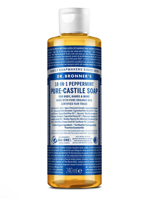 Sabonete Líquido Biológico – Hortelã-Pimenta 240 ml Dr. Bronner's - Viva Saudável