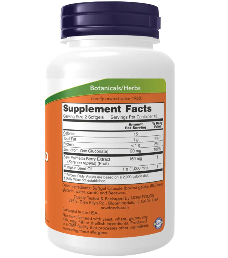Saw Palmetto Extract 80 mg 90caps Now - Viva Saudável