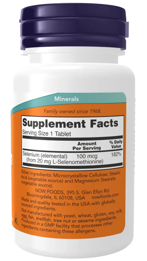 Selenium 100 mcg 100 Comp. Now NOW