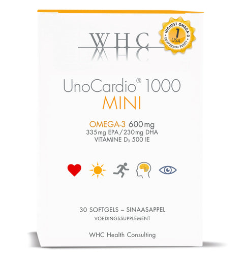 UnoCardio 1000 Mini – 600 mg Ómega 3 + Vit D3 30 Drag. WHC whc
