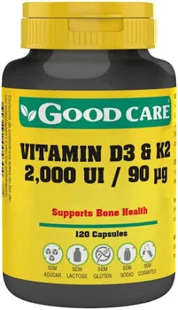 Vitamin D3 & K2 2000 ui 90 µg 120 cápsulas Good Care Calendula