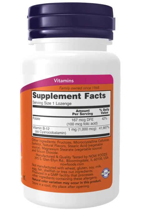 Vitamina B-12 1000mcg 100 comprimidos Now Foods NOW