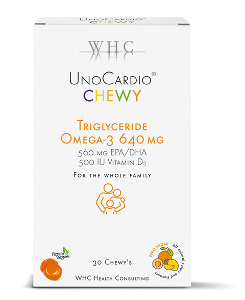 UnoCardio Chewy – 640 mg Ómega 3 + Vit D3 30 Chew WHC whc