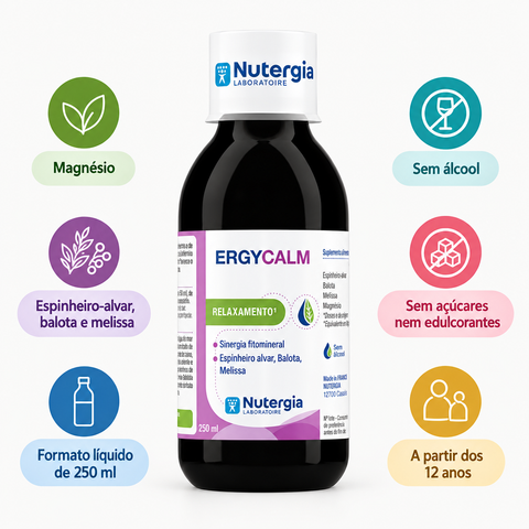 ERGYCalm Nutergia com badges informativos