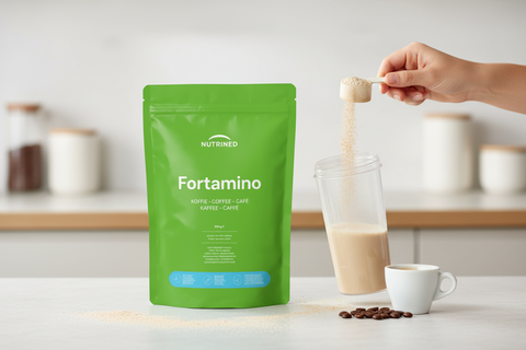 Fortamino Proteína Vegetal Café – Fotografia Publicitária Premium