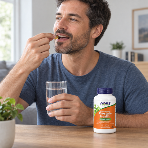 Homem a utilizar Prostate Health NOW
