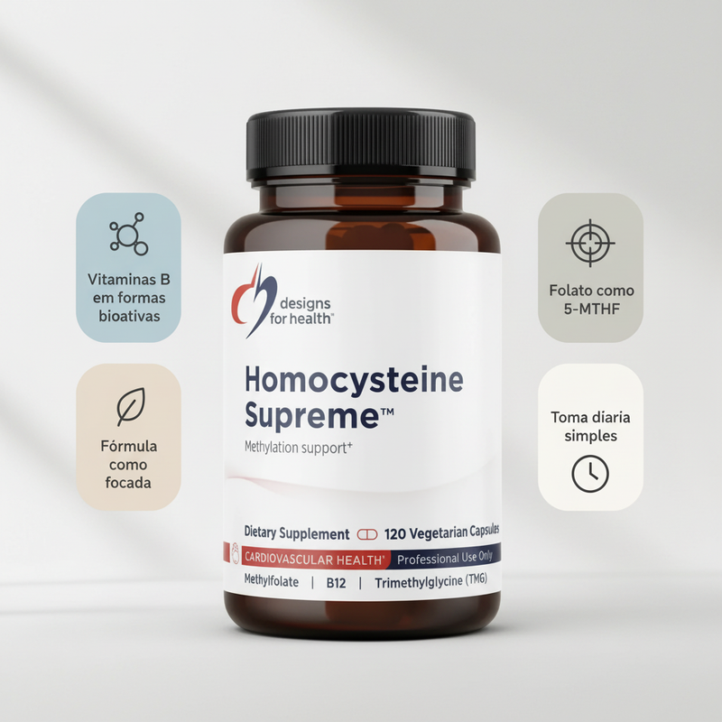 Homocysteine Supreme Designs for Health – embalagem com os destaques da fórmula