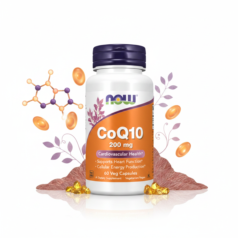 CoQ10 200 mg NOW Foods – ilustração dos ingredientes