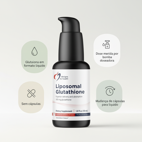 Liposomal Glutathione com badges