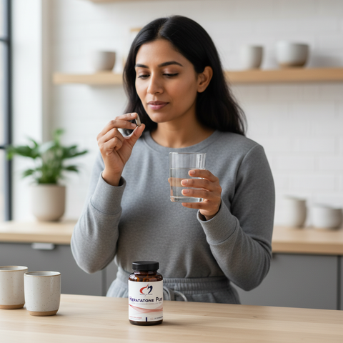 Pessoa a utilizar Hepatotone Plus