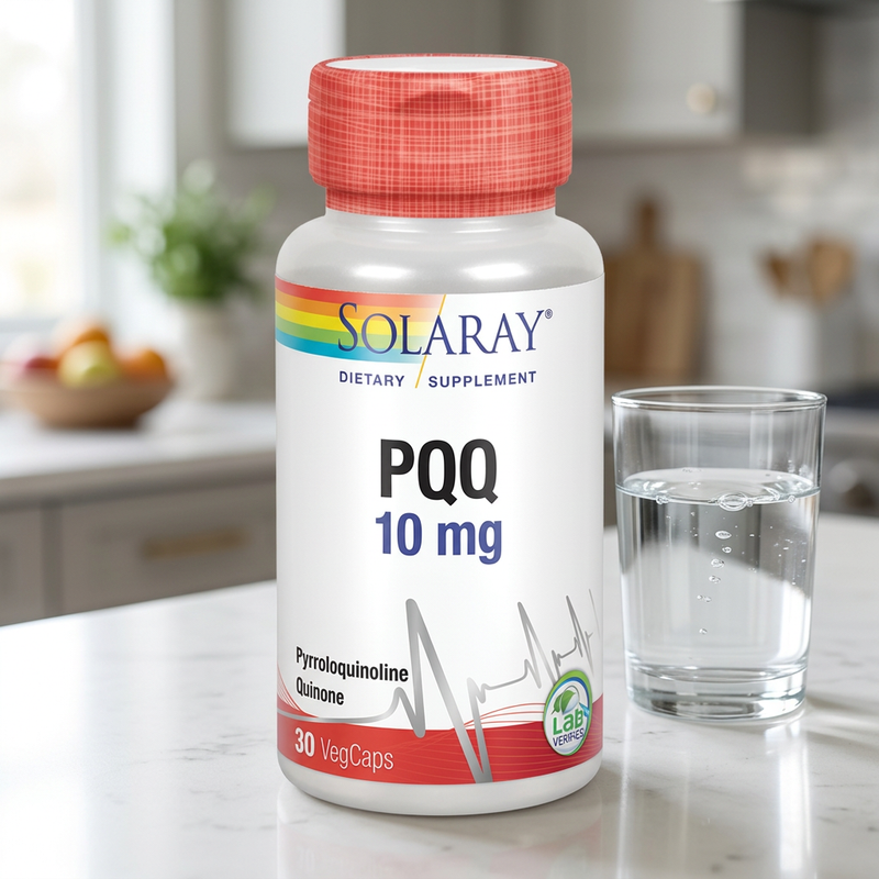 PQQ Solaray numa bancada de cozinha