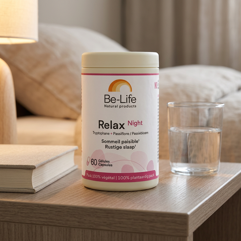 Relax Night Be-Life numa mesa de cabeceira