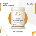 Super Multi-Enzyme Be-Life com destaques informativos