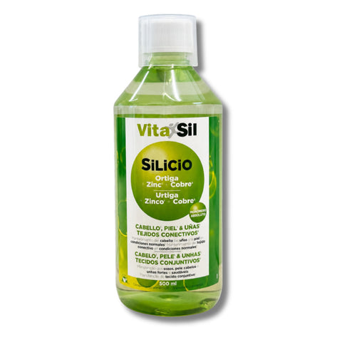 Silício Orgânico Bioativado Vitasil 500 ml – solução bebível com zinco e cobre