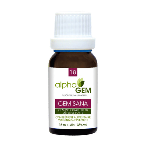 Gem-Sana 18 Alphagem 15 ml – complexo de gemoterapia com choupo-negro e amieiro