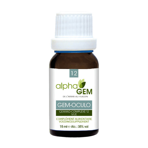 Gem-Oculo 12 Alphagem 15 ml – complexo de gemoterapia com mirtilo, zimbro e cavalinha