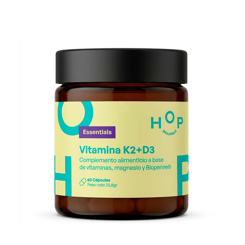 Vitamina K2 + D3 com Bioperine® 60 Cápsulas HOP Biologics